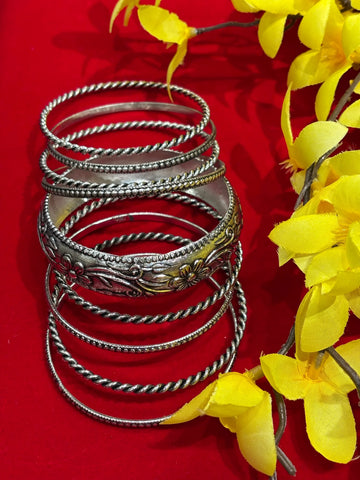 German Silver Bangles set (9 bangles)