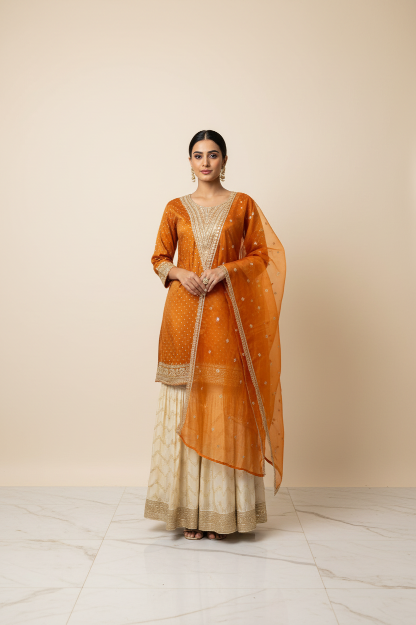Size 42 - Shimmery Tissue Sharara sets
