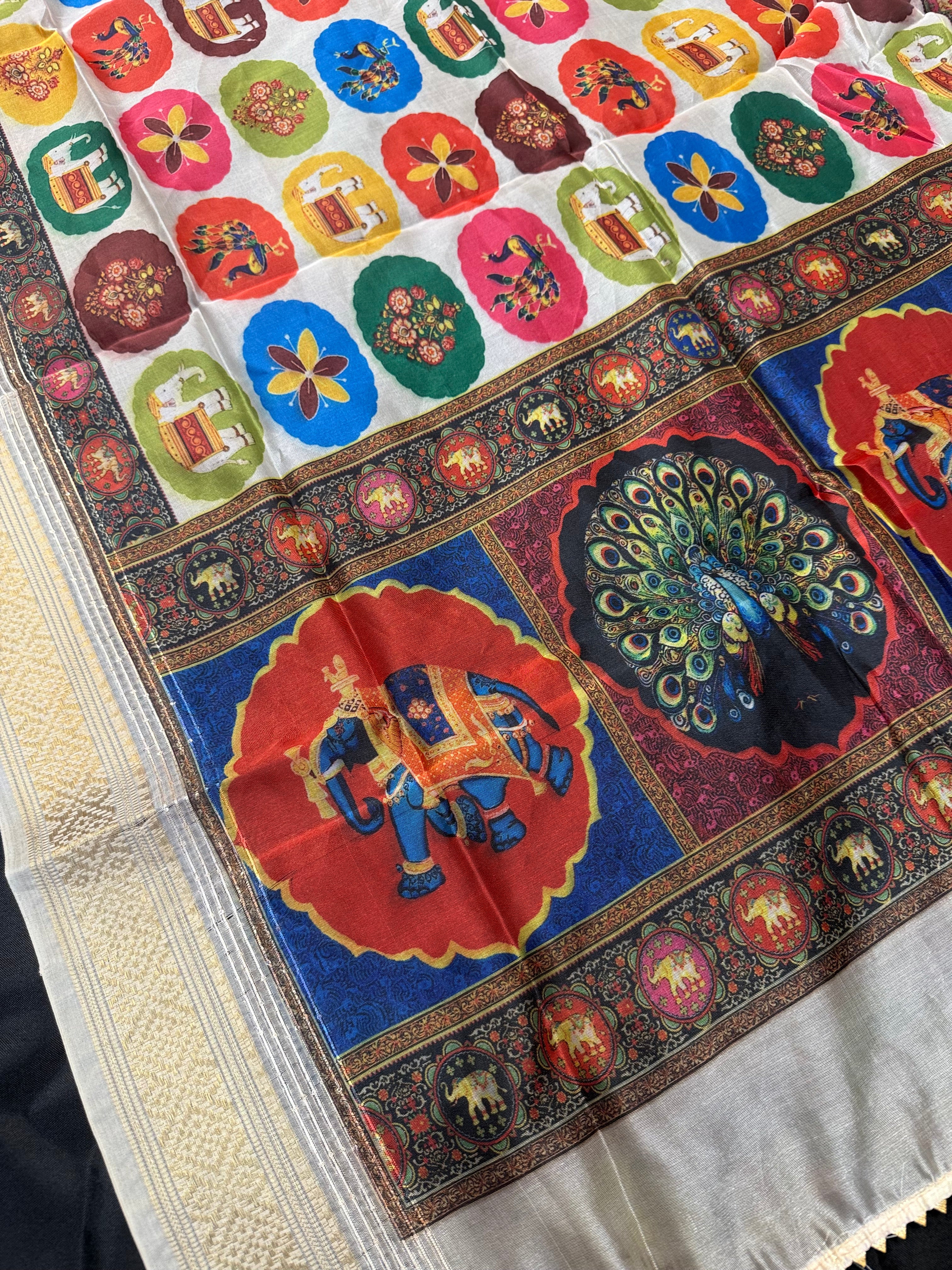 Multicolor Digital Print Organza Dupatta