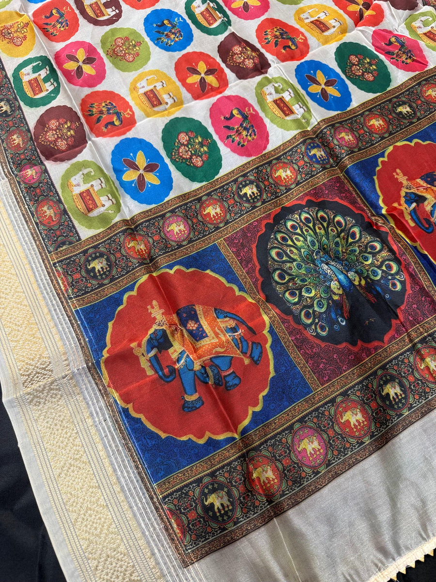 Multicolor Digital Print Organza Dupatta