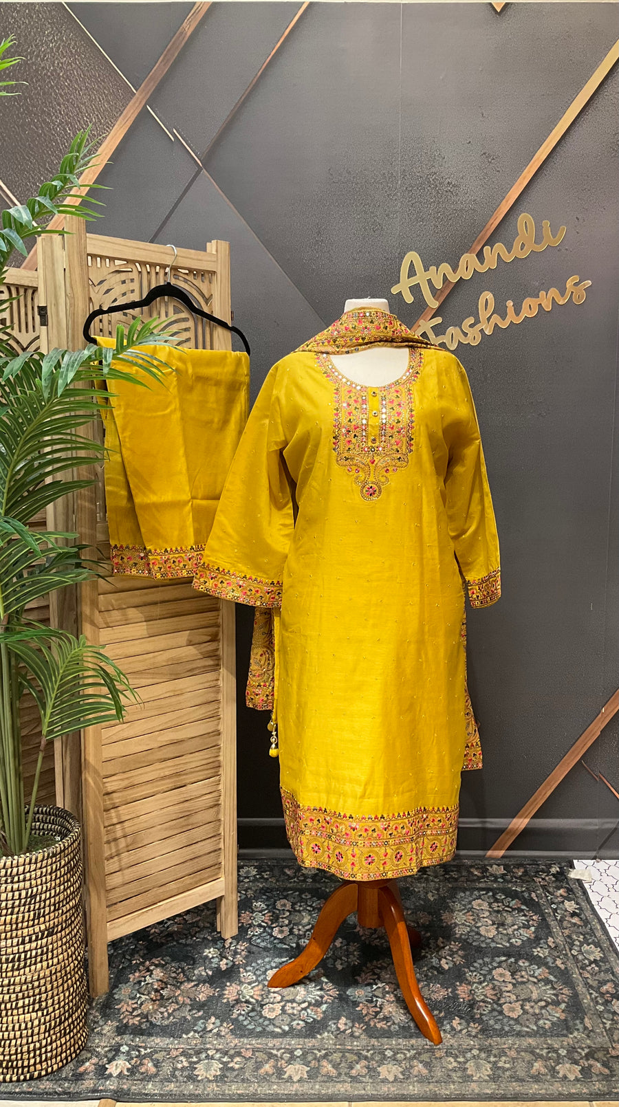 Plus Size Yellow Party Wear kurti set