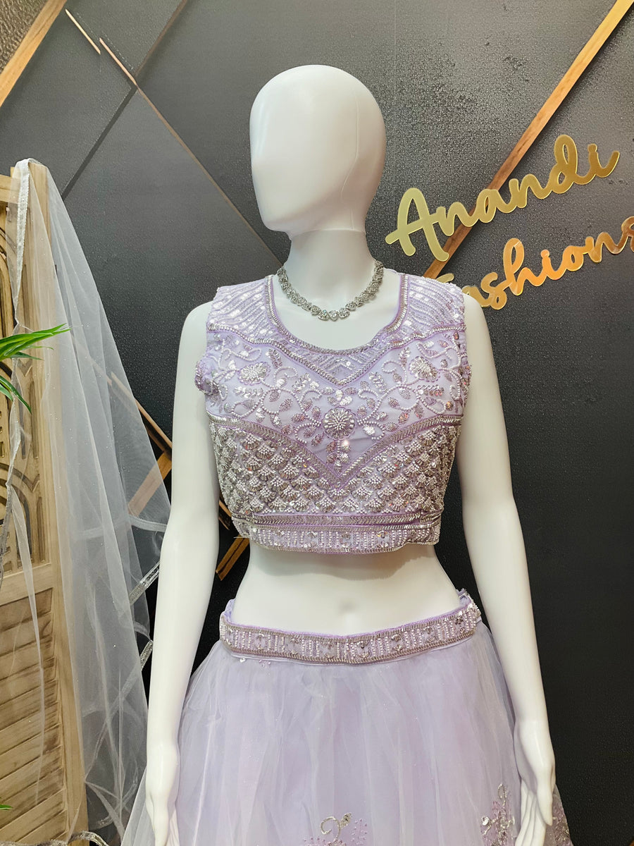 Pastel Lavender Party Wear Lehenga set