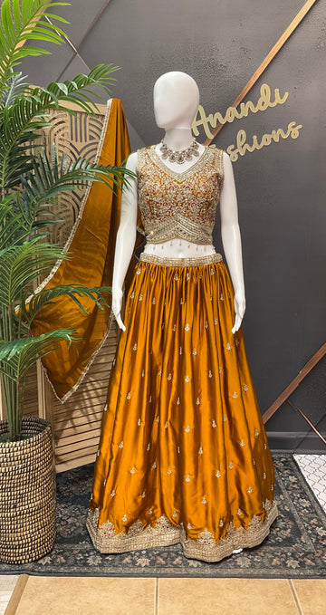 Size 42 - Satin Silk Party Wear Lehenga sets