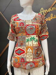 Multicolor Embroidery Work Long Blouse