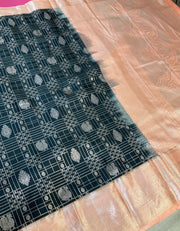 Black Semi Silk Kanjeevaram Saree