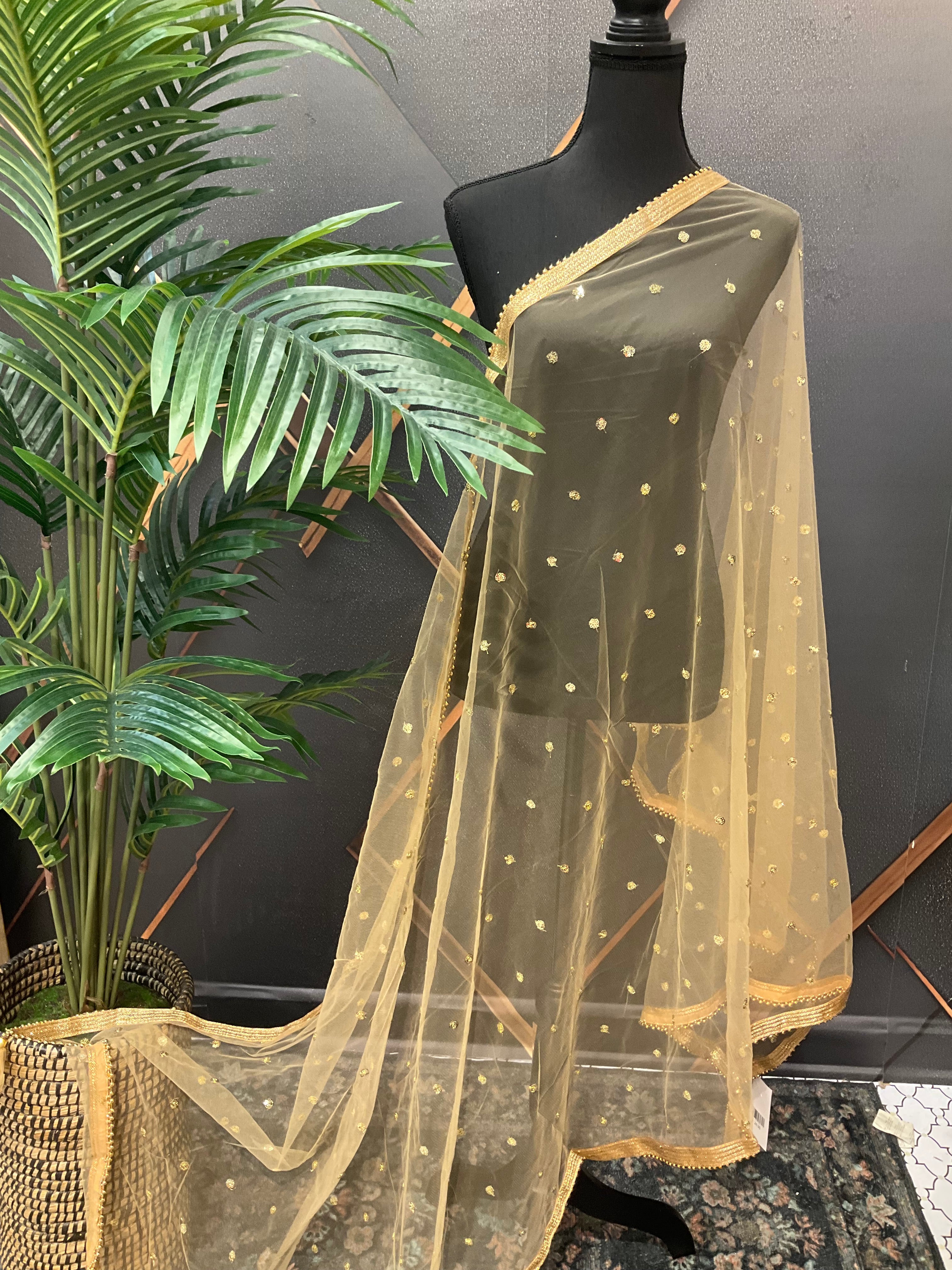 Gold Net Dupatta