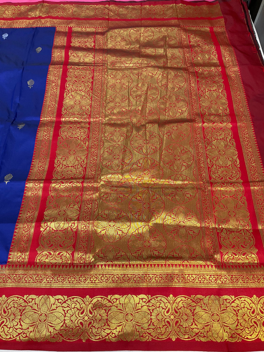 Semi Silk Kanjeevaram Royal Blue Saree