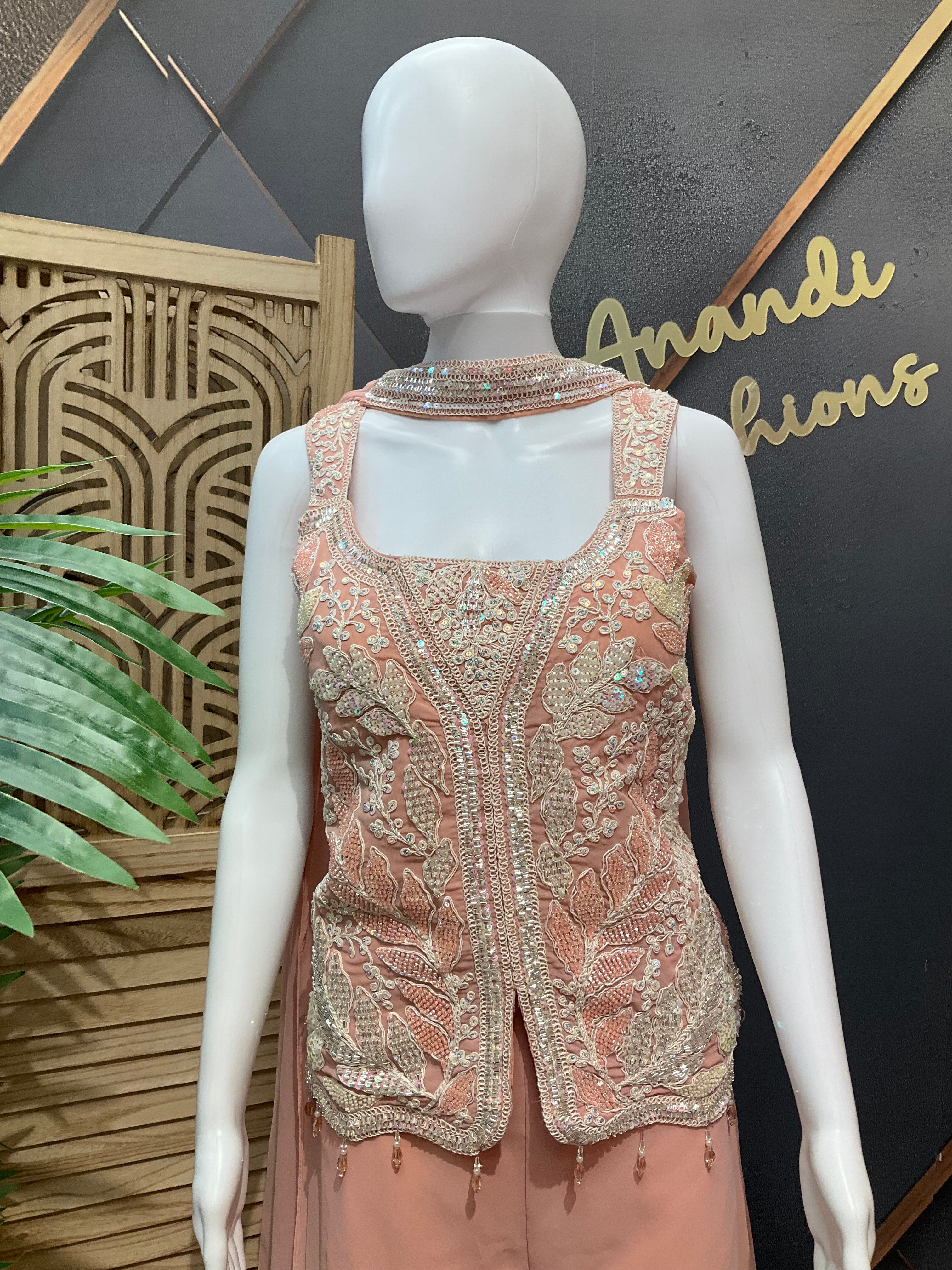 Pastel Colors Stylish Party Wear Palazzo/Sharara set