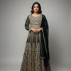 Heavy Party Wear Georgette Long Dress - Full Front & Back Work