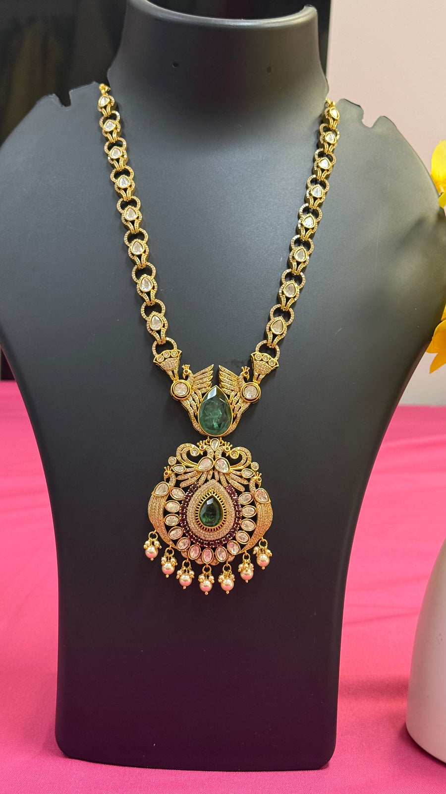 CZ Kundan Necklace Set