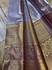 Semi Silk Kanjeevaram Allover Design Lavender Saree