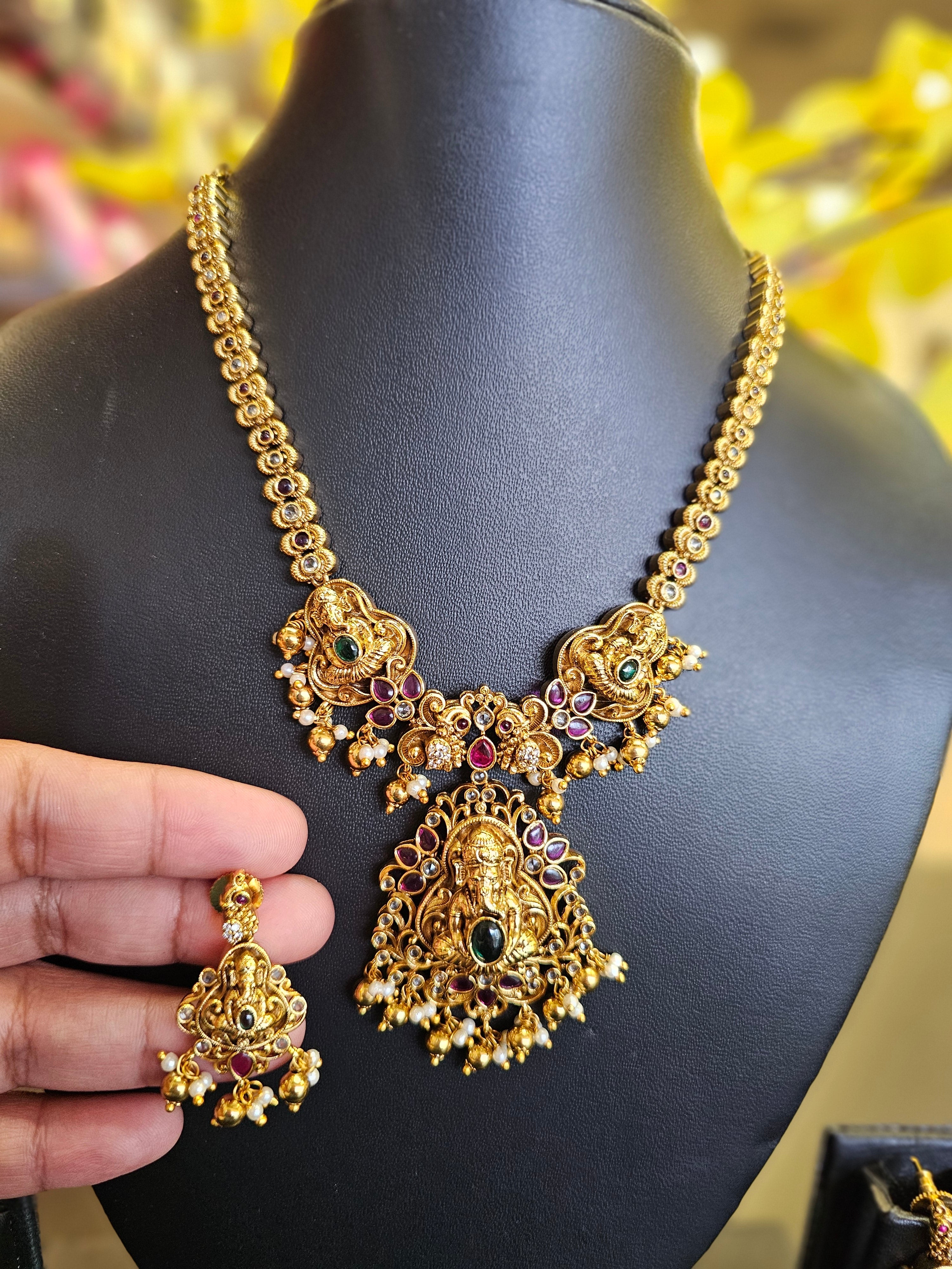 Temple Jewelry- Antique GameShark Design Necklace set image 1