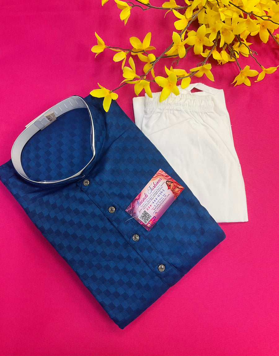 Blue Checks Mens kurta set