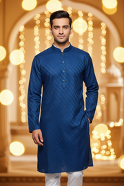 Blue Checks Mens kurta set