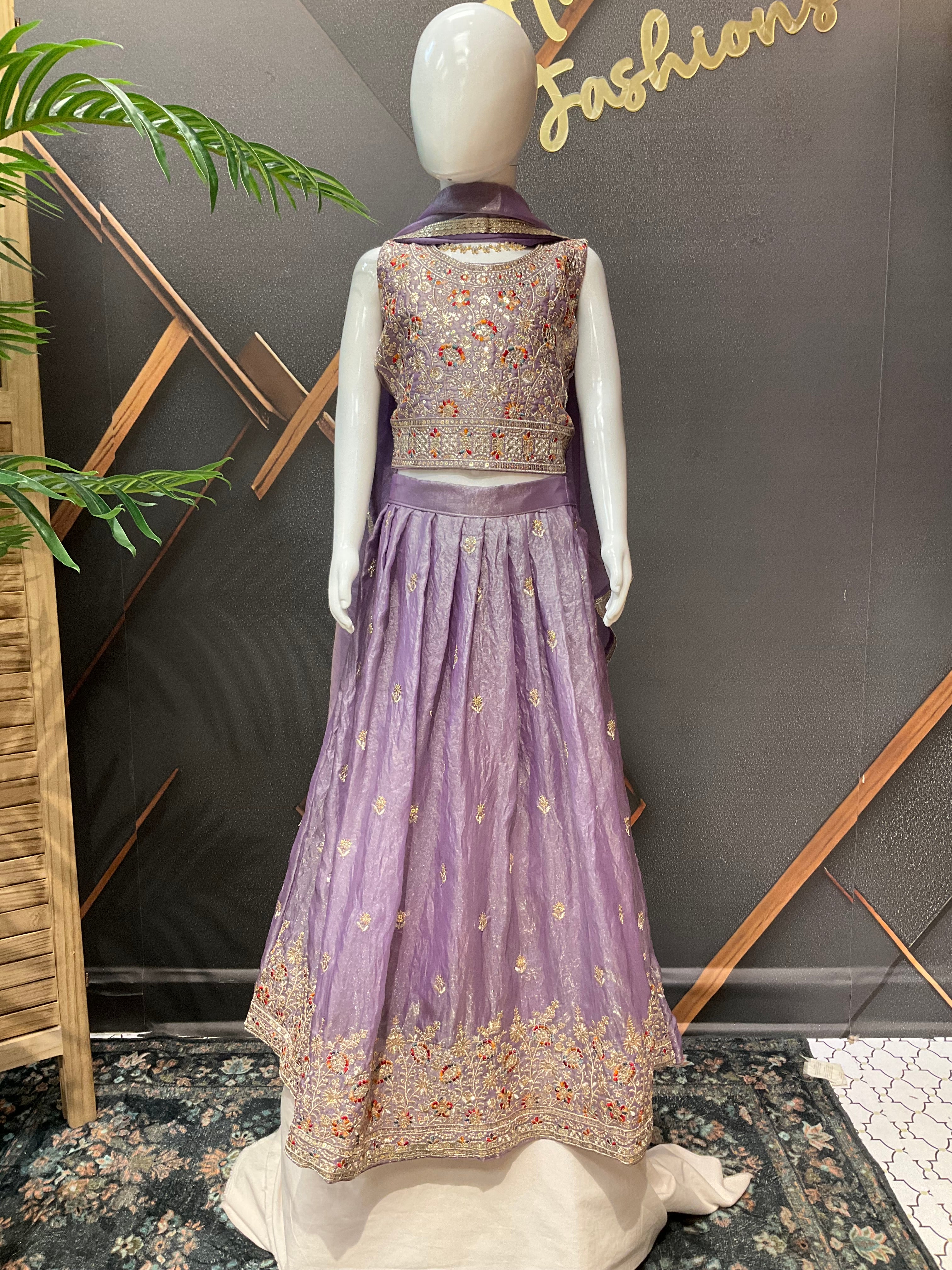 Girls Lavender Lehenga set