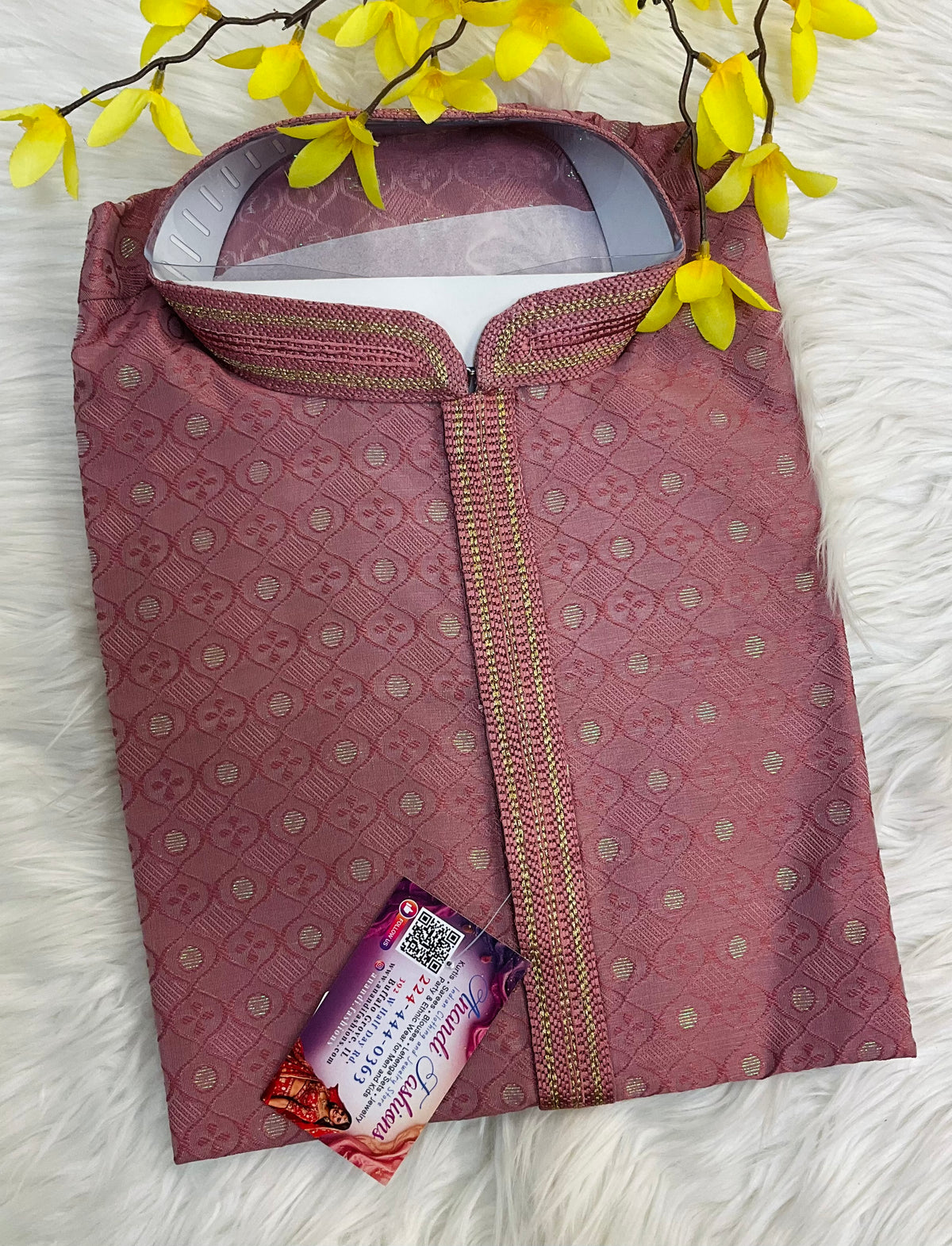 Onion Pink Color - Mens kurta set