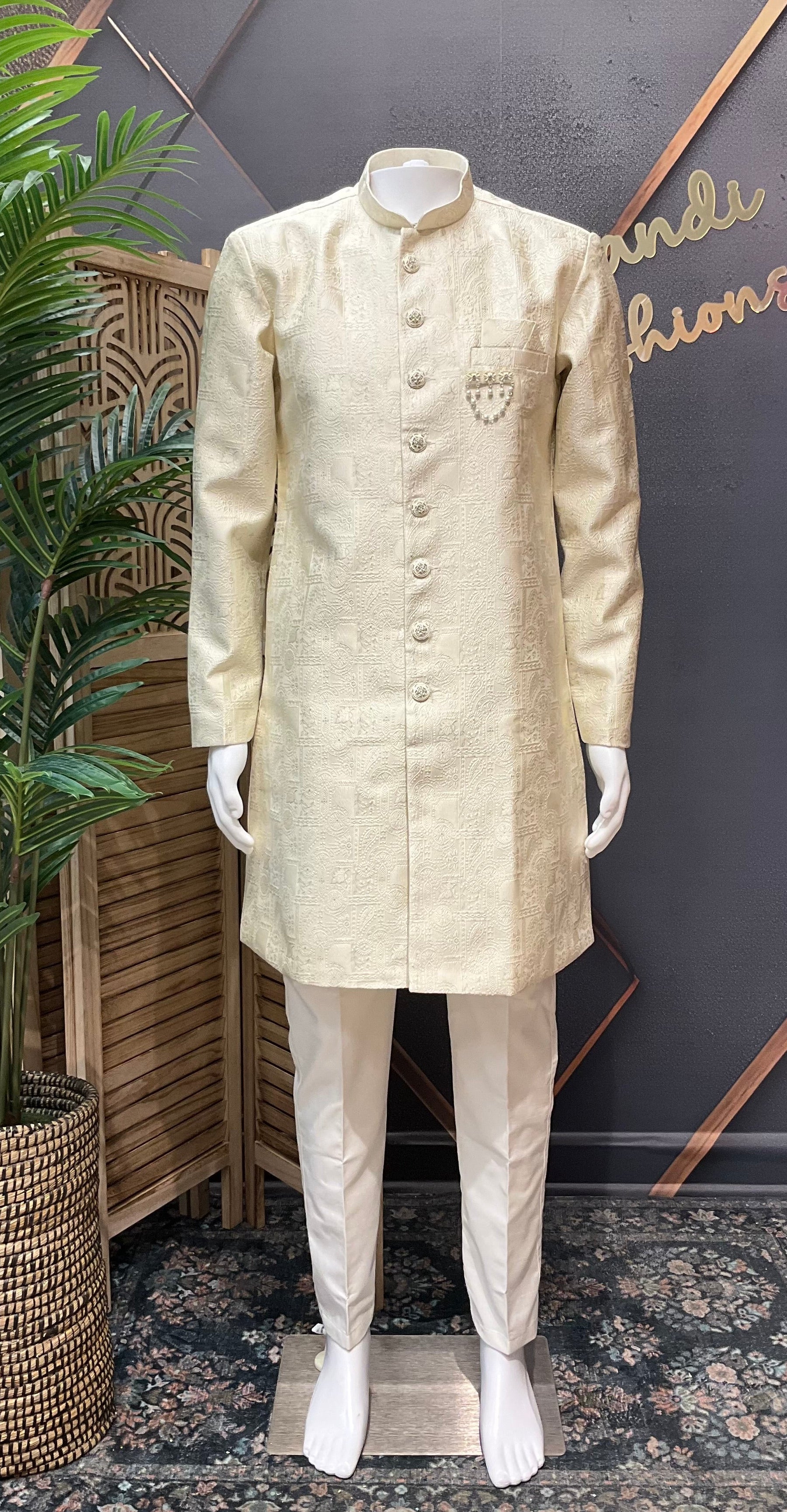 Half White - Men’s Wear Sherwani set