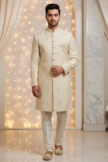 Half White - Men’s Wear Sherwani set