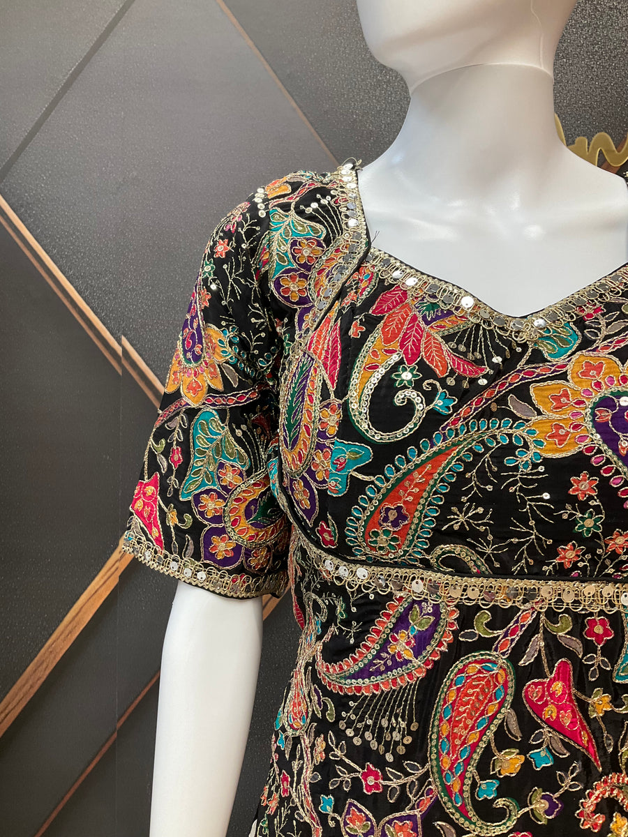Georgette Long Embroidery Work  Blouse