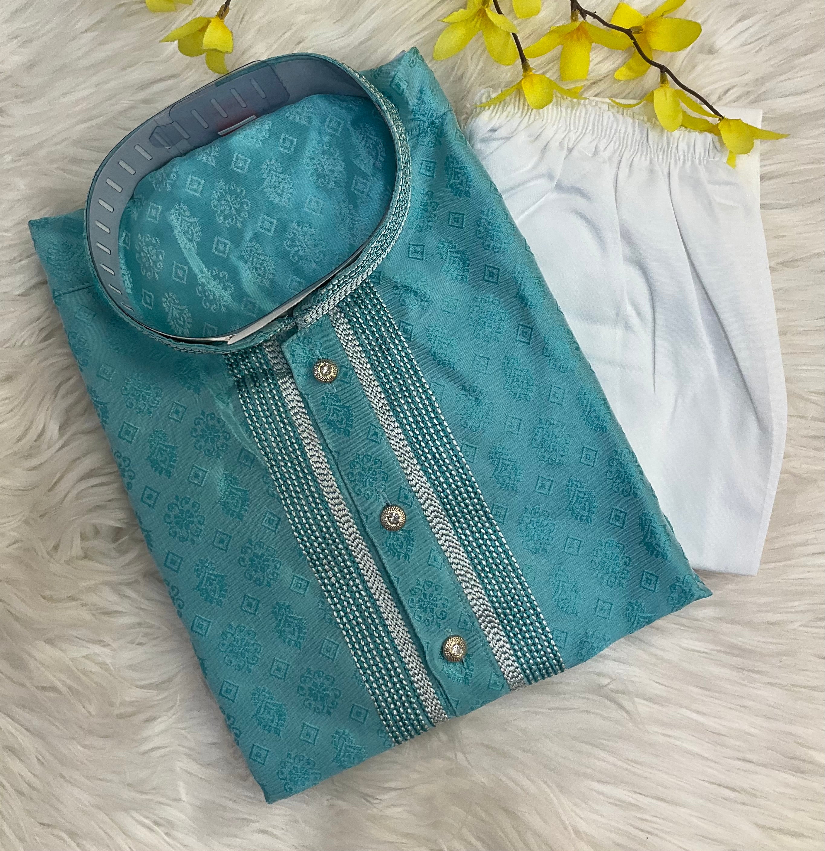 Sky Blue Boys Kurta Set - Premium Indian Ethnic Wear