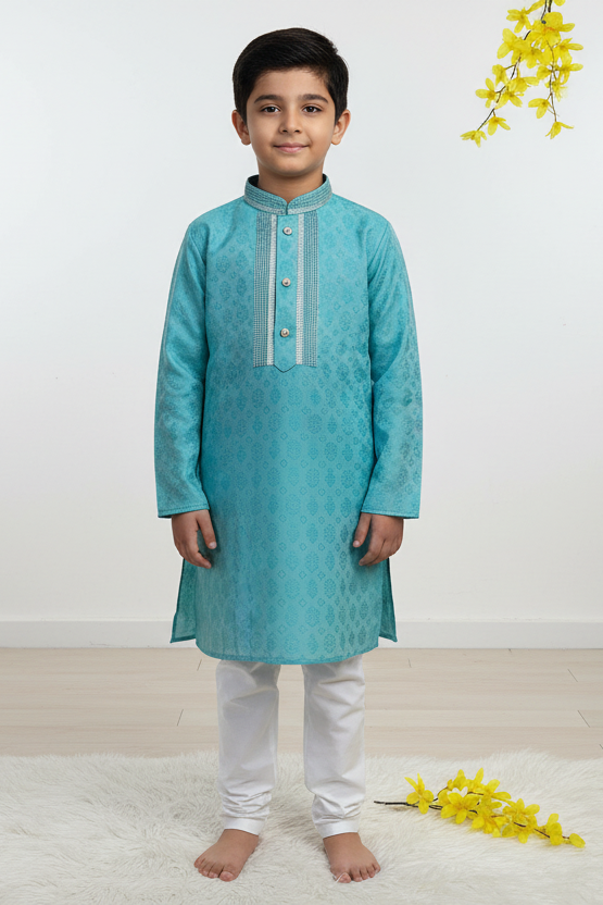 Sky Blue Boys Kurta Set - Premium Indian Ethnic Wear