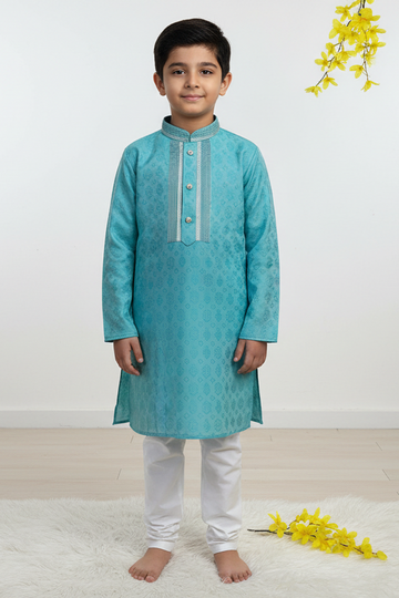 Sky Blue Boys Kurta Set - Premium Indian Ethnic Wear