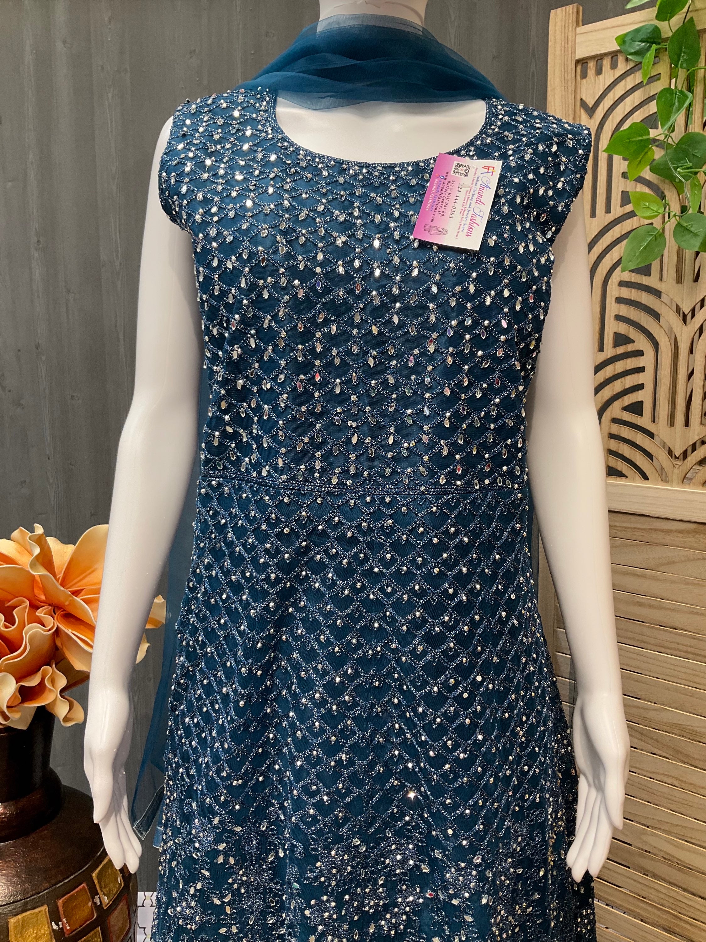 Heavy Party wear Long Dress -Size 42 image 2