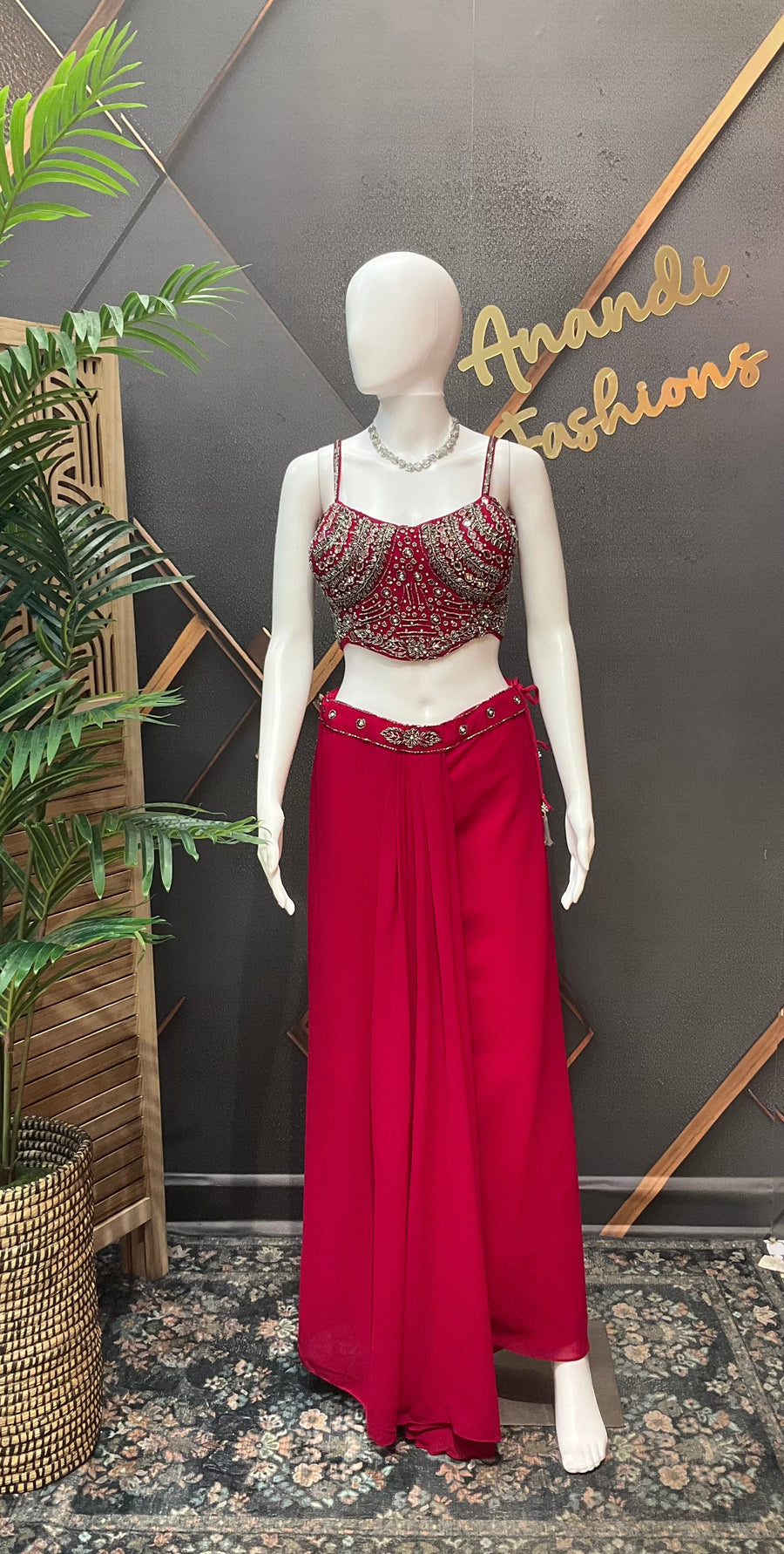 Pink ready to wear saree