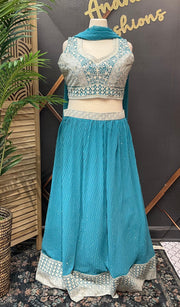 Plus Size Georgette Lehenga Set Size 50 - Party Wear