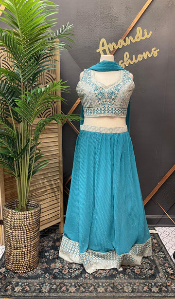 Plus Size Georgette Lehenga Set Size 50 - Party Wear