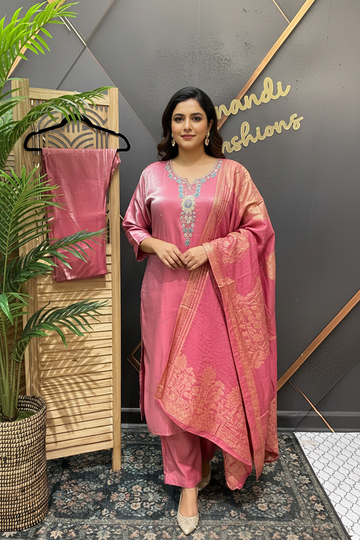 Plus Size - Shimmery Tissue Party Wear Kurti sets