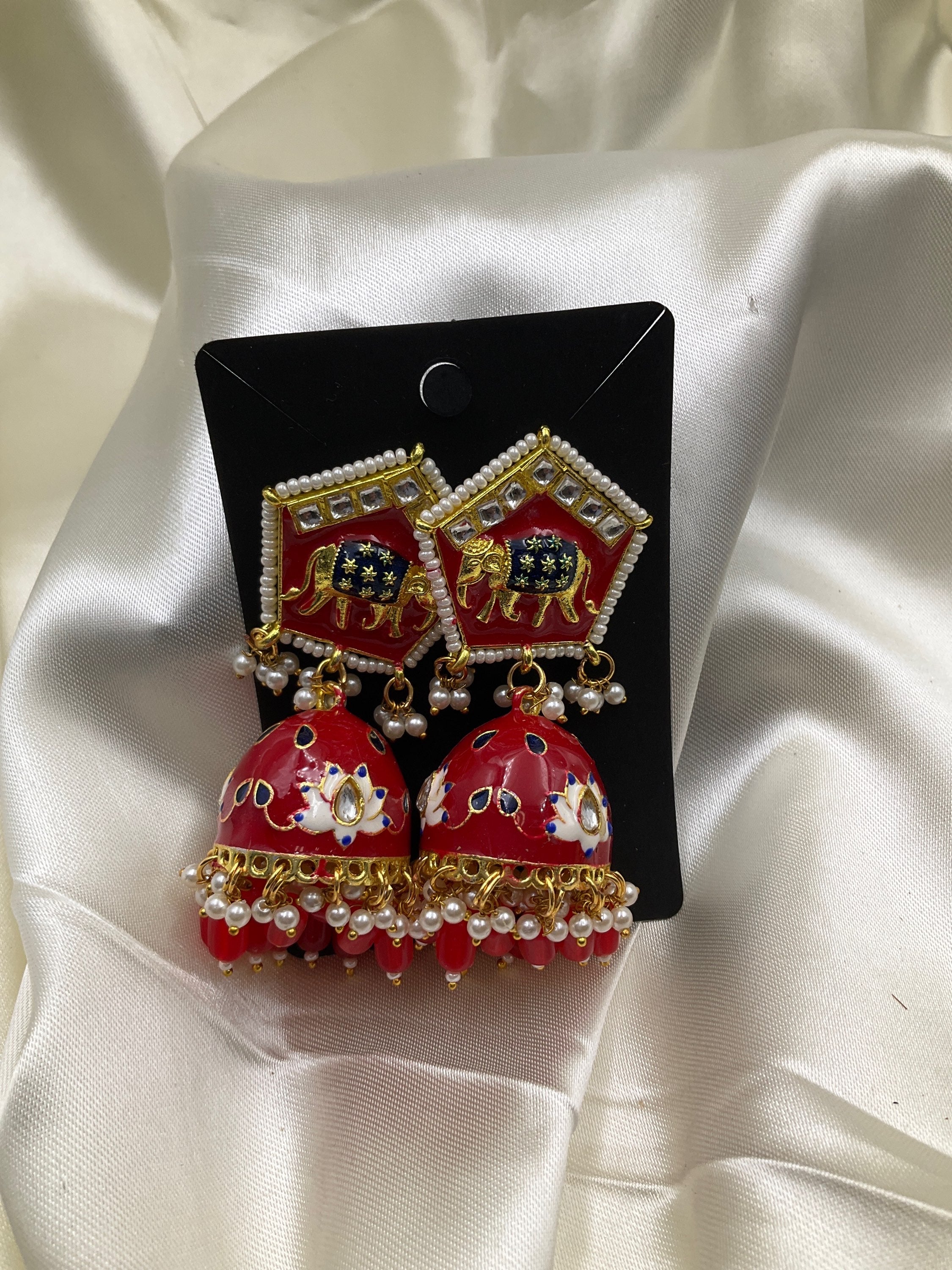 Meenakari Jumka Earrings image 5