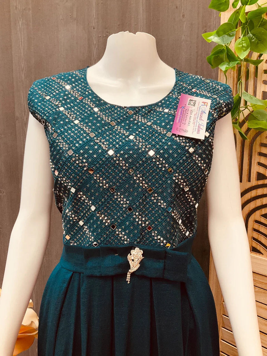 Long Party Wear Dress - Elegant Ethnic Gown for Special Occasions