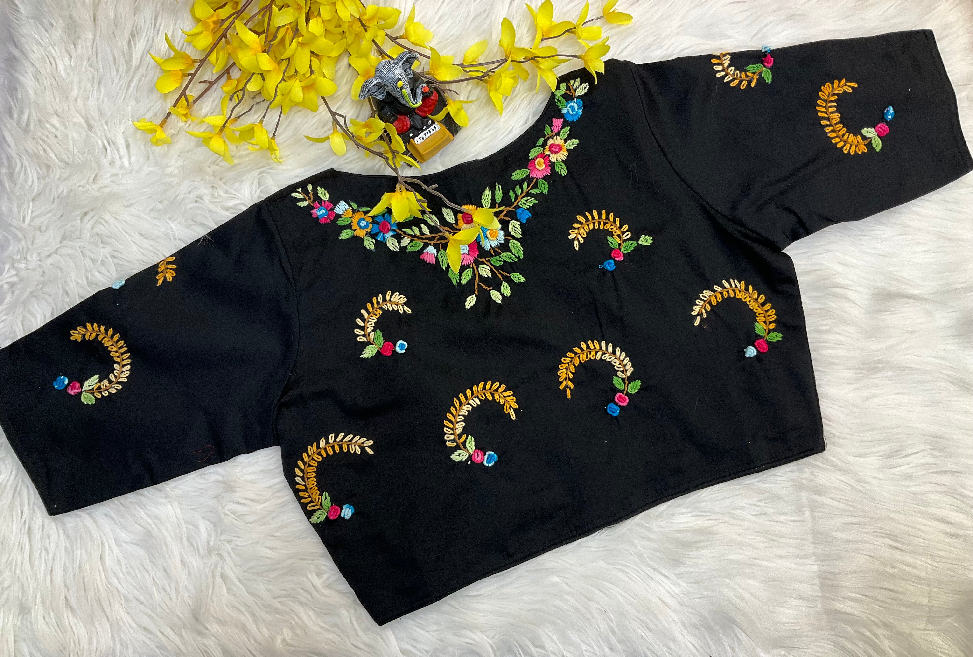 Black Work Blouse- Size 40