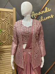 Ready to Wear Saree with Overcoat