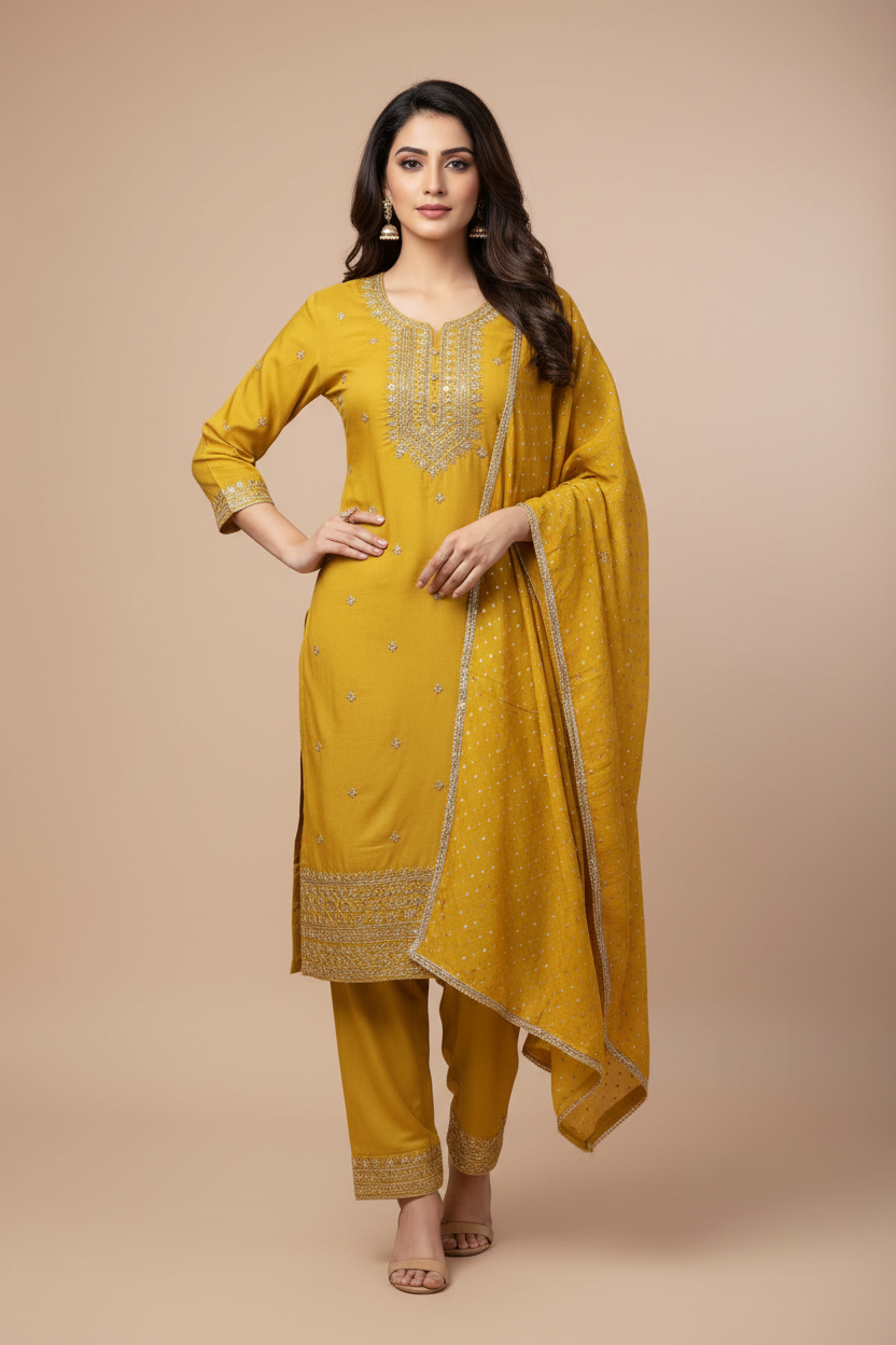 Teenage Girls - Yellow Kurti set