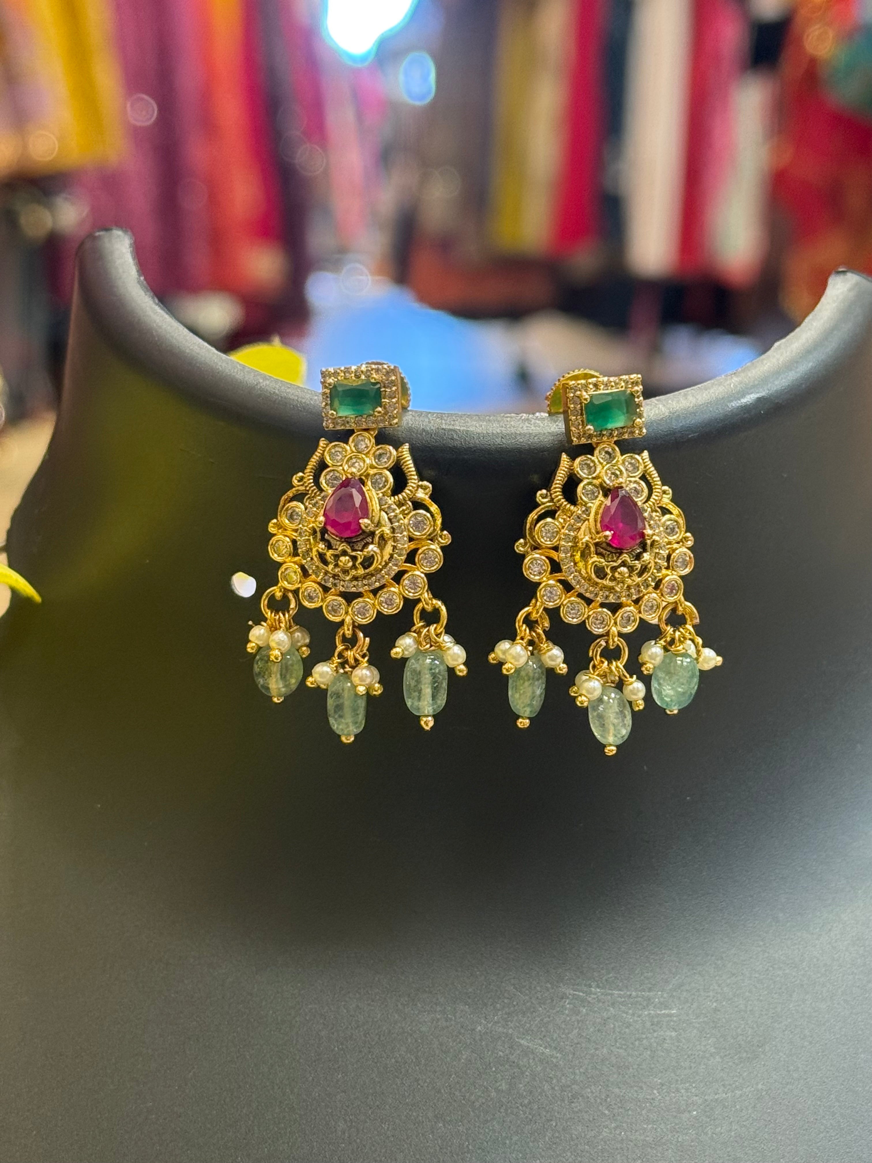 Antique Finish - Peacock Necklace set