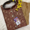 Mens kurta -Maron Kurta with Gold Pajama Size 36