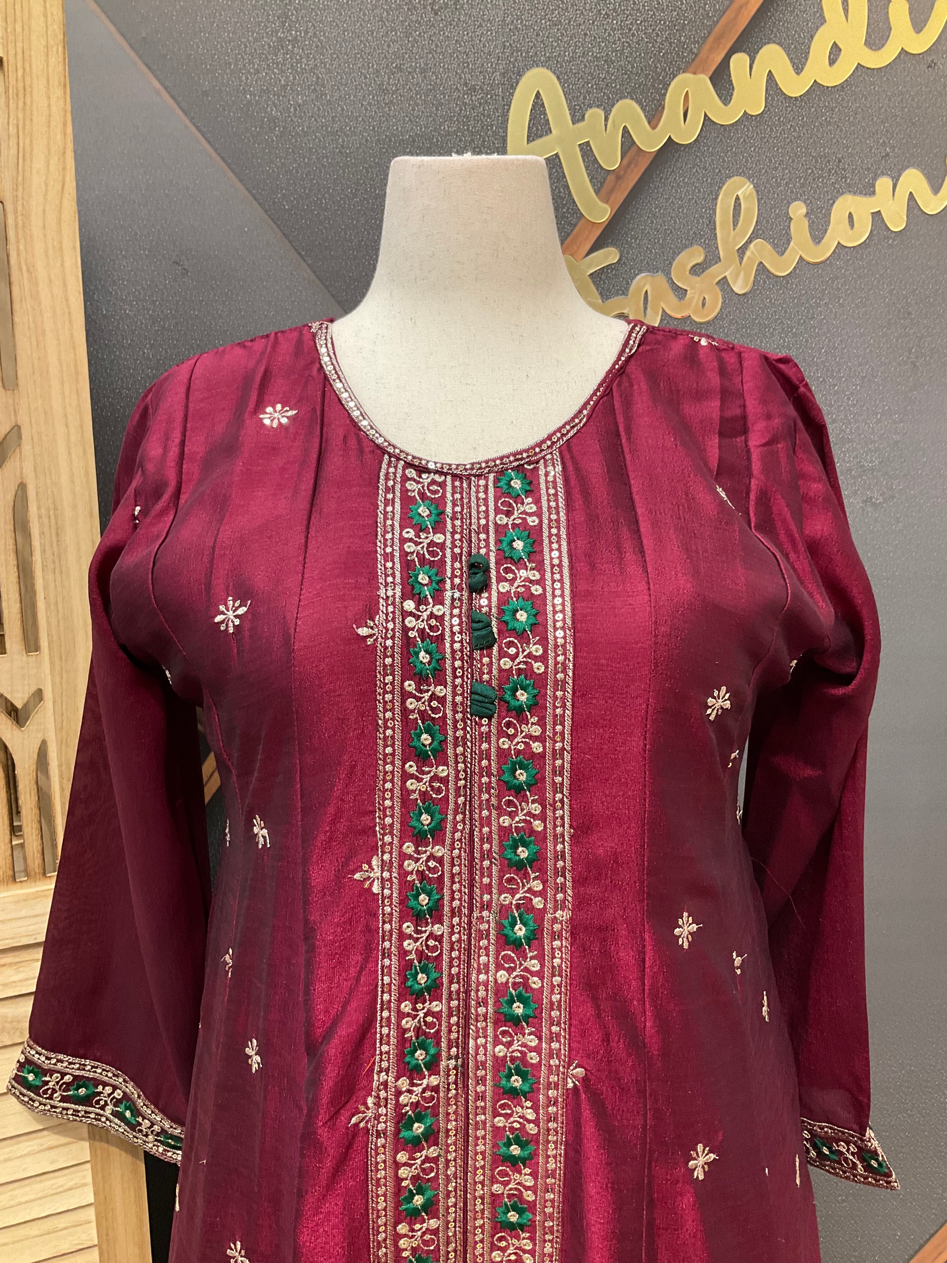 Plus size - Party Wear Anarkali Kurti set