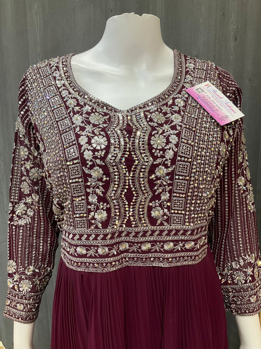 Georgette Party Wear Long Dress - Elegant Ethnic Gown