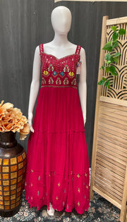 Pink Party Wear Long Dress Size 36 (US XS) - Elegant Gown