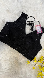 Black Sequence Blouse- Back opening