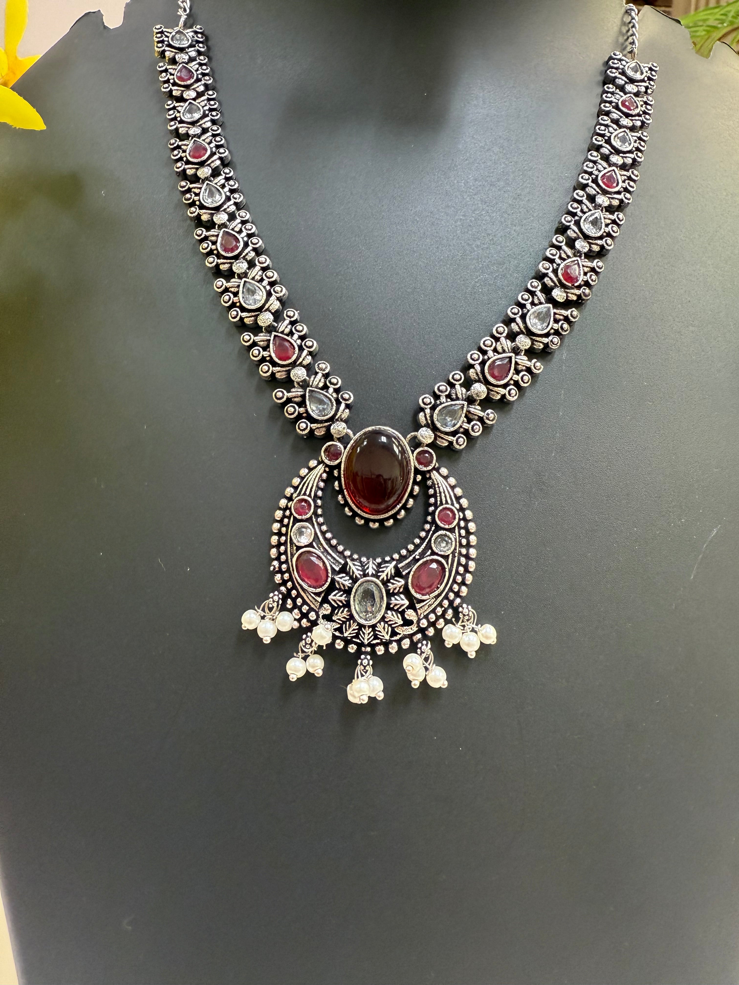 German Silver Multicolor Necklace set