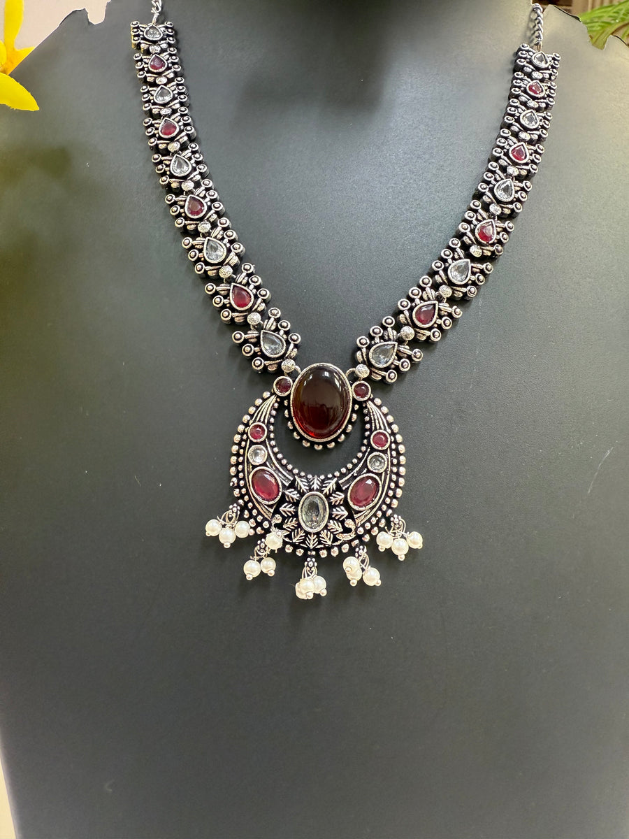 German Silver Multicolor Necklace set