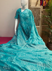 Blue Mangalagiri Silk saree with Stitched Blouse