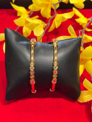 Gold Finish Bangles(pair)- Size 2.4