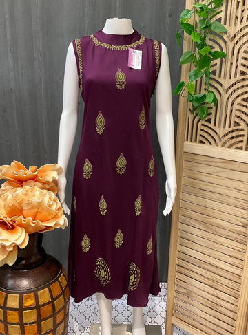 Gajji Silk Kurti with Palazzo Pants Size 44/46 - Elegant Ethnic Set