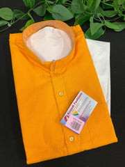 Mens Kurta Pajama Set - Dark Yellow Kurta