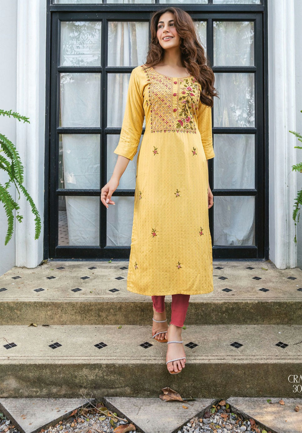 Embroidery Work Kurti - Latest Trendy Embroidered Kurtis image 3