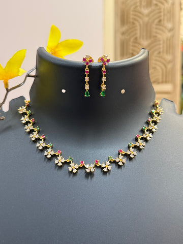 Cute Multicolor Stones Necklace set